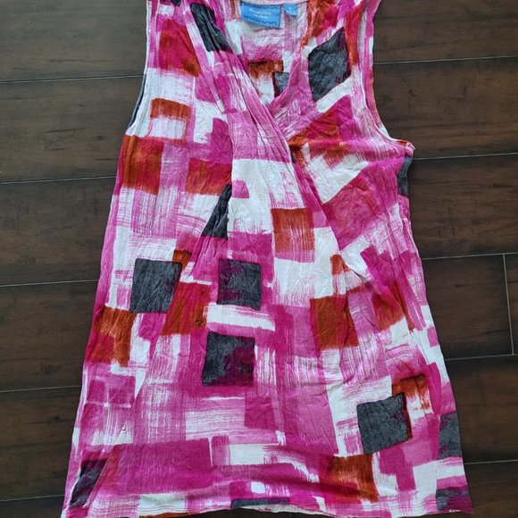 Simply Vera Vera Wang pink patterned tank top - Picture 5 of 6